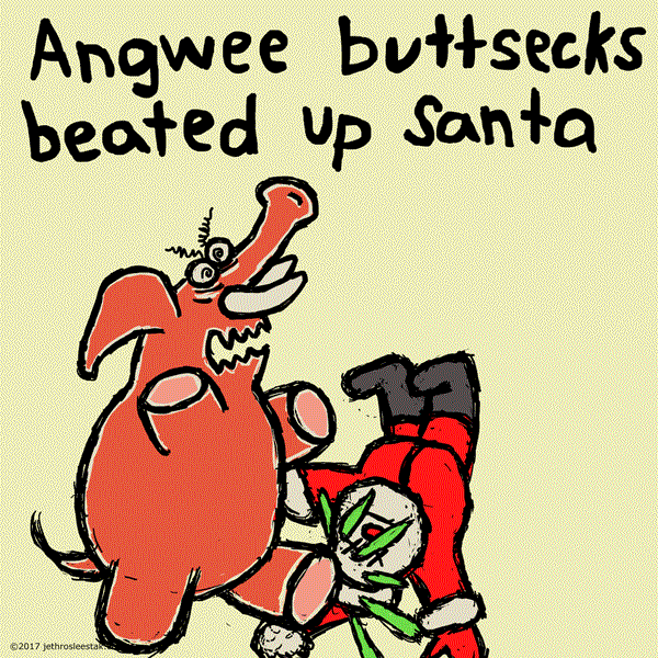 Angwee Buttsecks Beated Up Santa Animated GIF