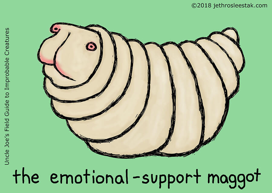 The Emotional-Support Maggot Trading Card