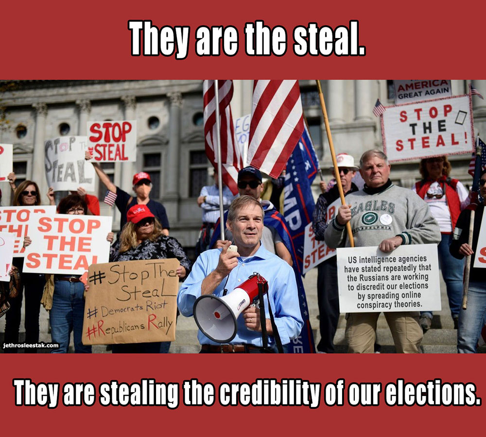 Meme They Are The Steal. They are stealing the credibility of our elections.